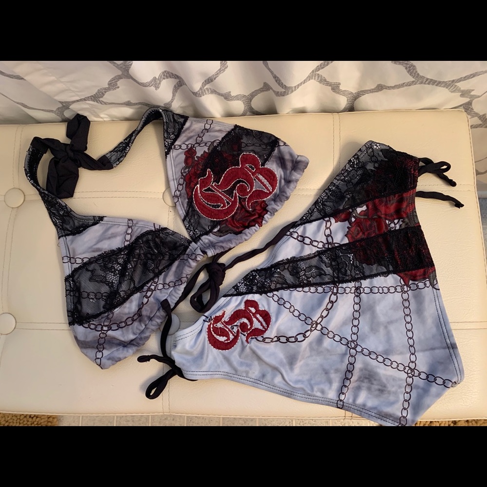 Authentic Crash and Burn bikini set, size L